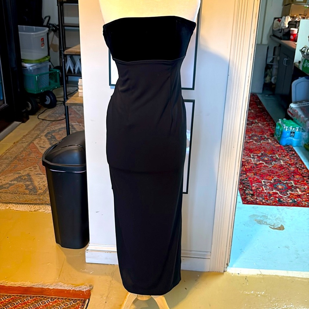 Incredible Betsy and Adam black strapless dress
